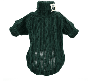 Dog Sweater Turtleneck Solid Color Dogs Clothes Warm Cotton For Puppy Small Medium Dogs Sweatshirt Jacket Chihuahua Teddy (Option: Green-M)